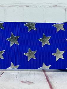 Silver Stars on Blue