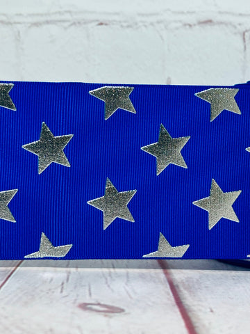 Silver Stars on Blue