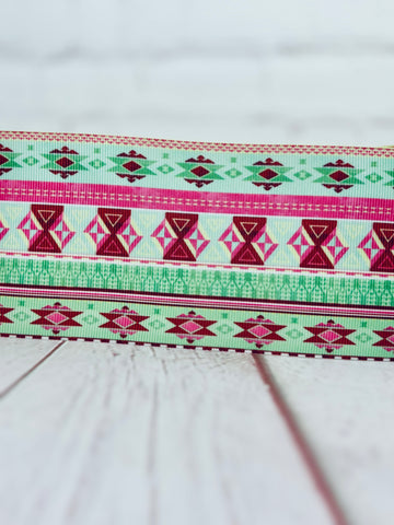 Mint Green and Pink Aztec
