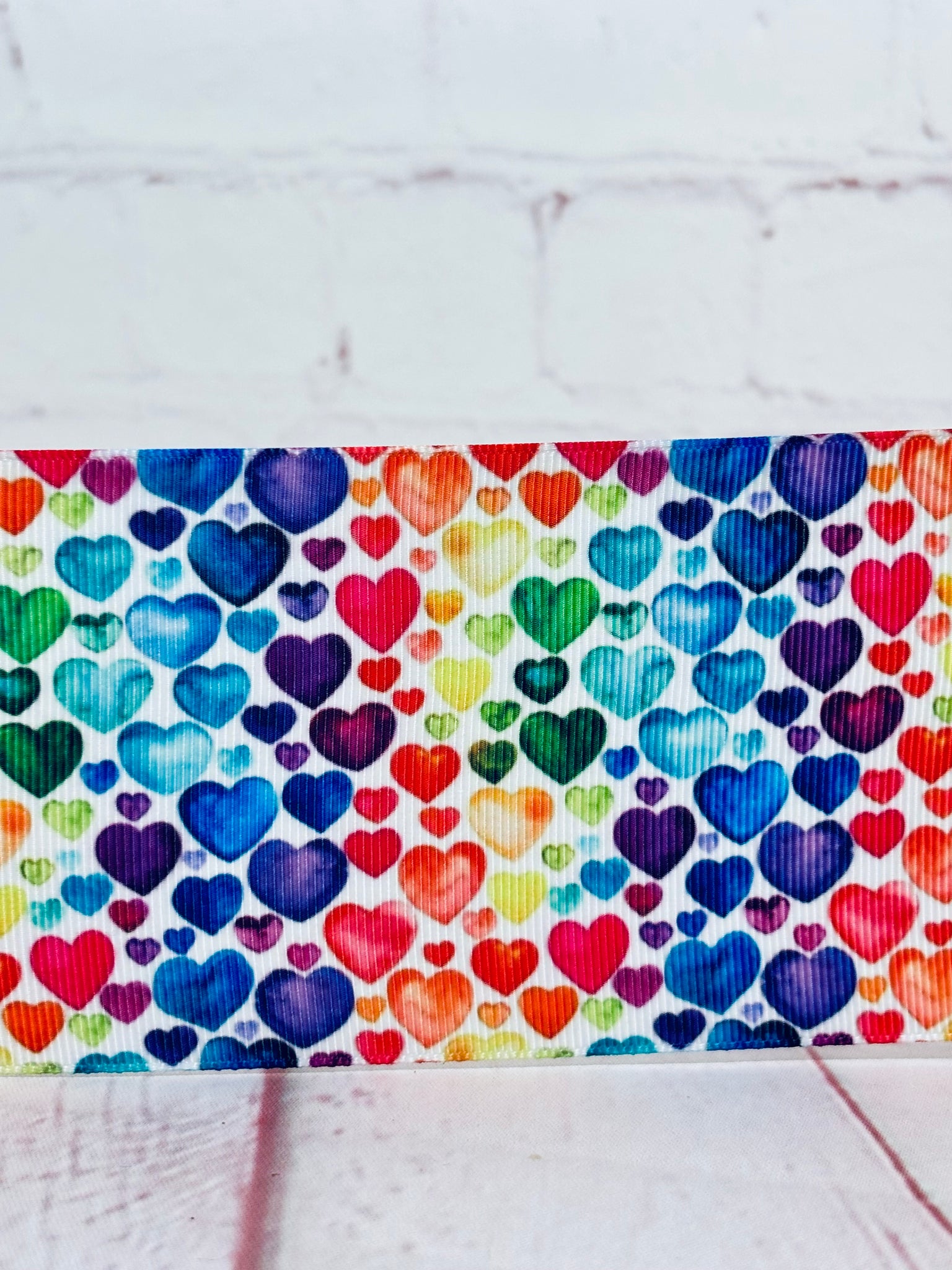 Watercolor Rainbow Hearts