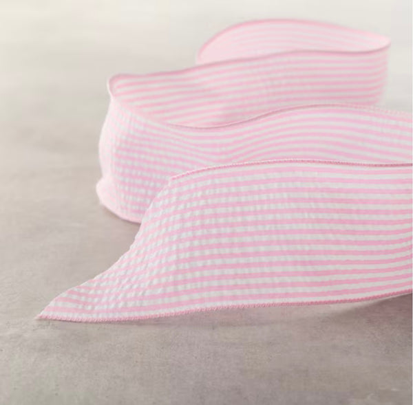 Pink stripe seersucker