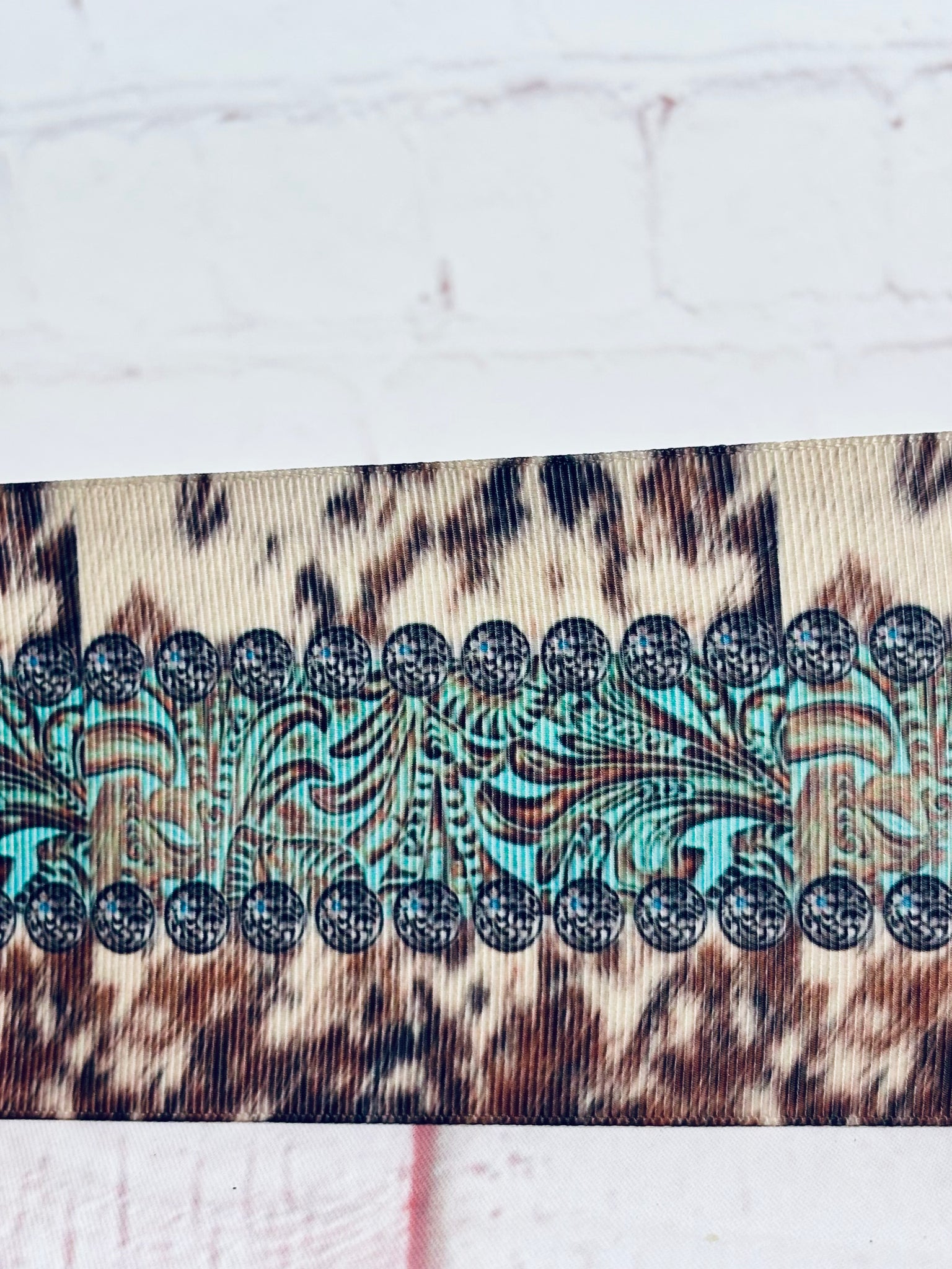 Cow Print with Turquoise