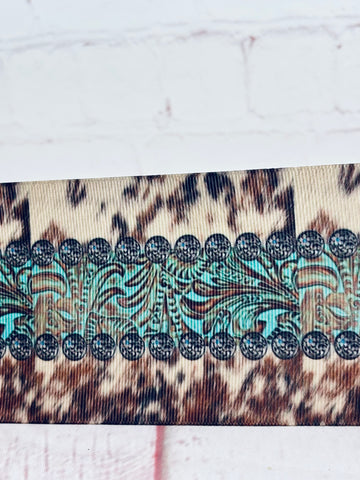 Cow Print with Turquoise
