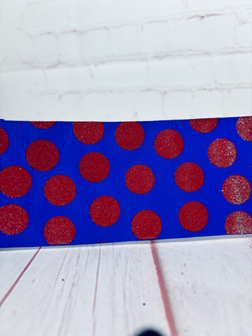 Royal / Red dots