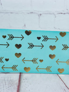 Teal Heart and Arrows