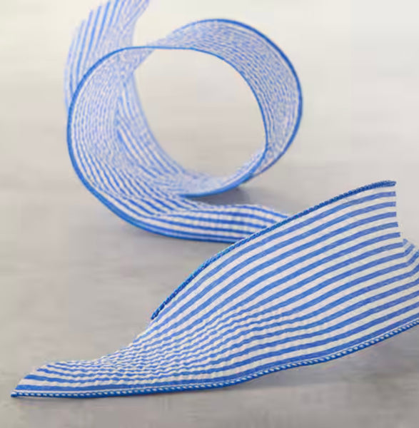 Blue stripe seersucker