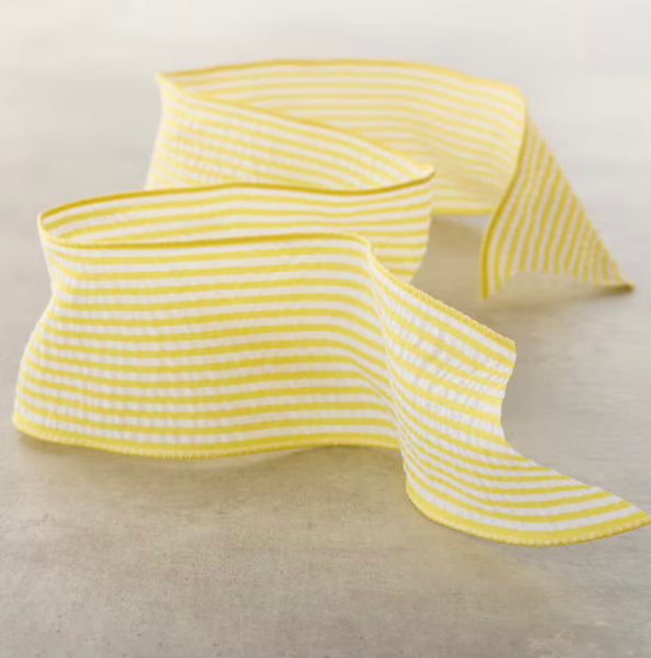 Yellow stripe seersucker
