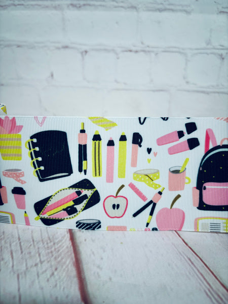Pink / Yellow school supplies