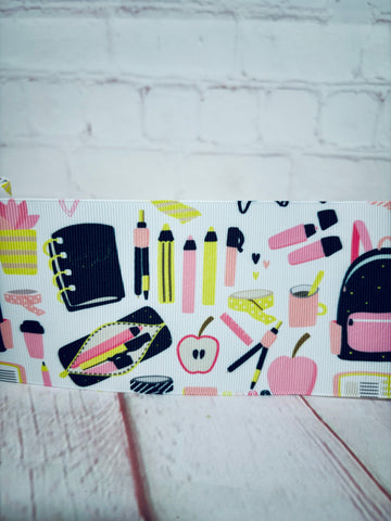 Pink / Yellow school supplies