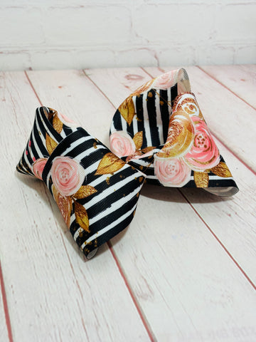 Black stripe floral