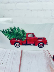 Red Truck on White