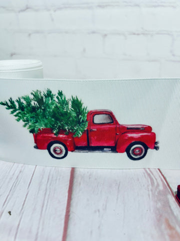 Red Truck on White