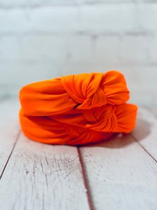 Neon Orange knotted Headband