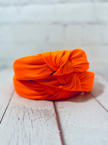 Neon Orange knotted Headband