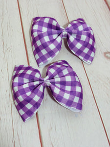 Purple gingham piggies
