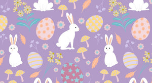 Easter Bunnies on Purple