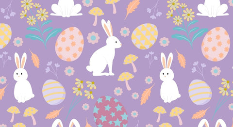 Easter Bunnies on Purple