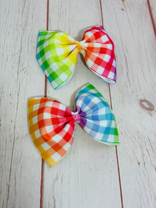 Colorful gingham piggies