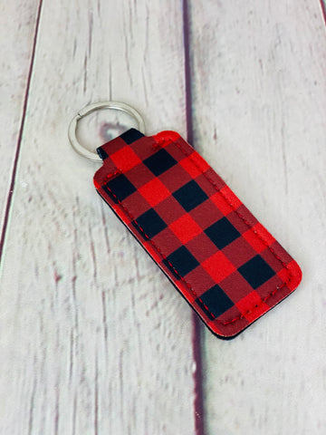 Square chapstick holder keychain