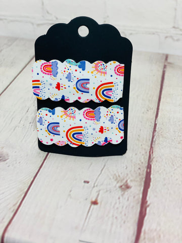 White rainbow snap clips