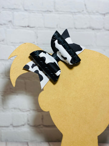 Cow print leather
