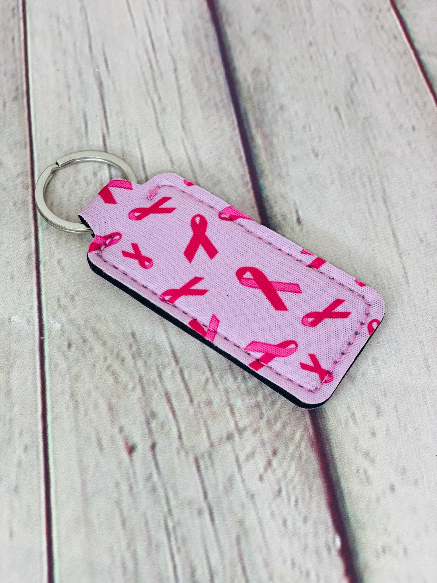 Square chapstick holder keychain