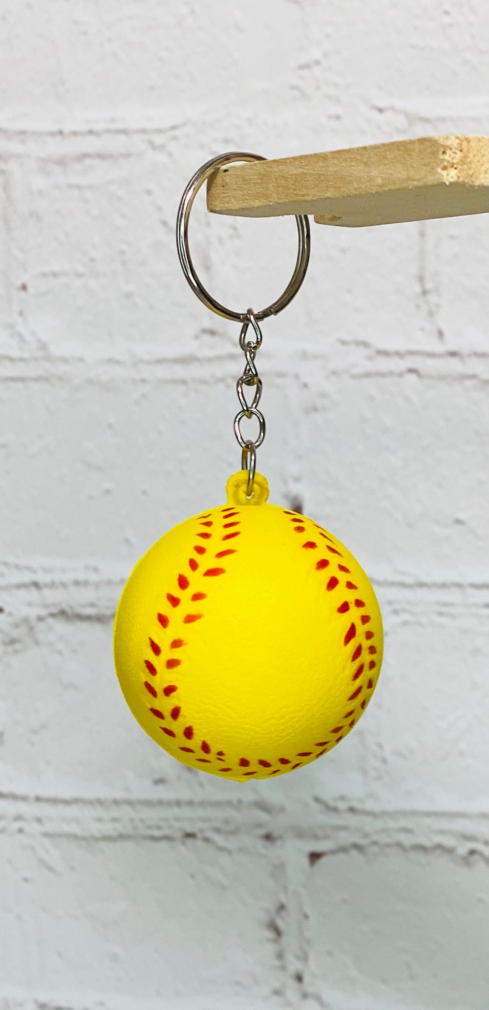 Softball squish keychain