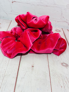 Pink velvet jumbo scrunchie