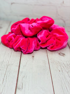 Hot Pink velvet jumbo scrunchie