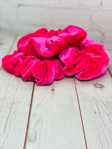 Hot Pink velvet jumbo scrunchie