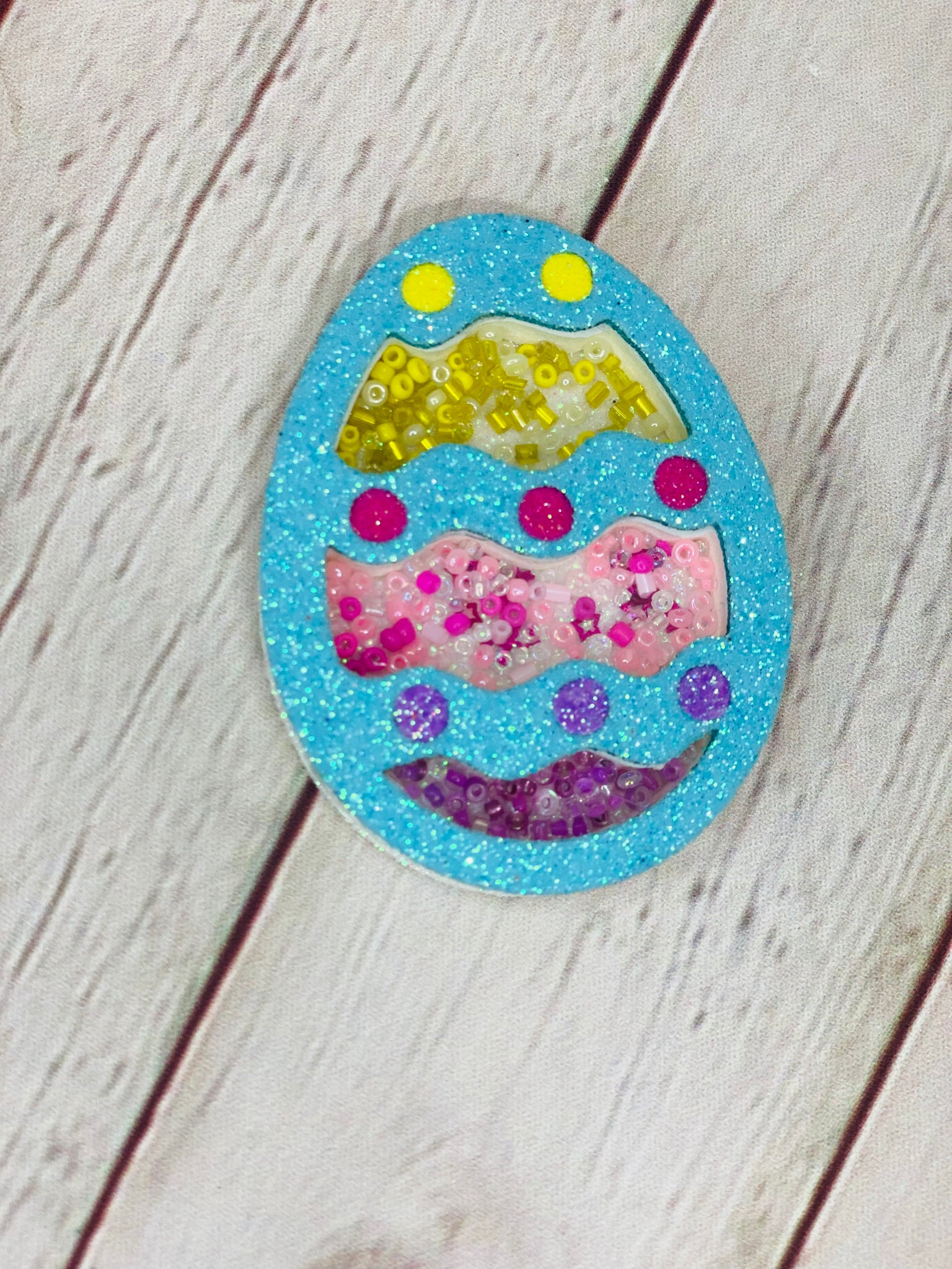 Blue egg shaker